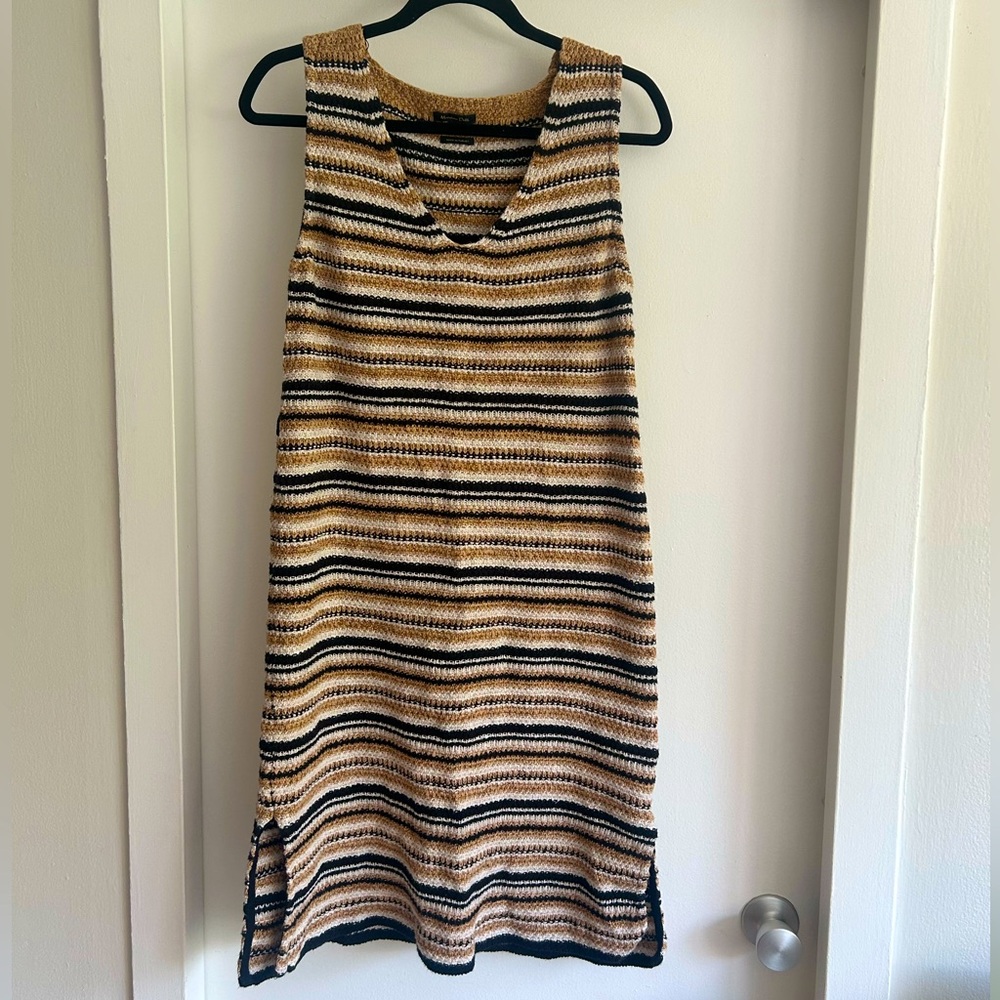 Massimo Dutti Cotton Striped Sleeveless Dress